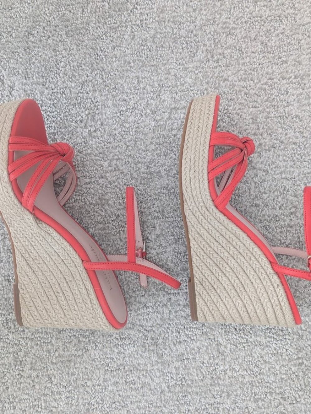 New Kate Spade Tessa Leather Wedge Sandals Size 8.5B Ladybug Red